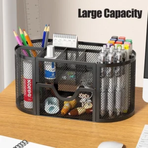 my-11134207-7rasm-mcub2w5uydcl99.webp Metal Mesh Pen Holder Organizer