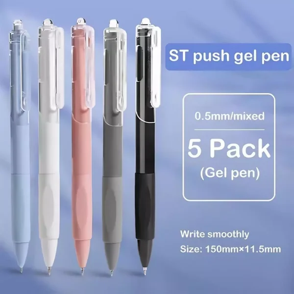 Click Gel Pen 0.5mm 5 Pack